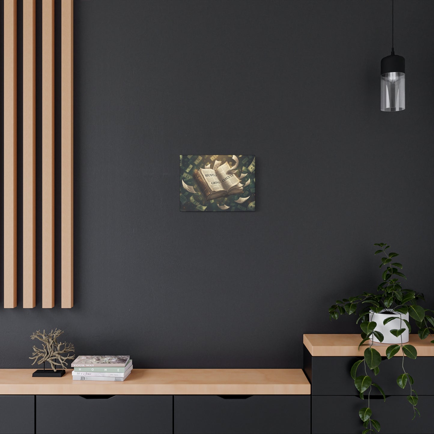 Motivational Canvas Print — "Hustle, Grind, Execute" Wall Art