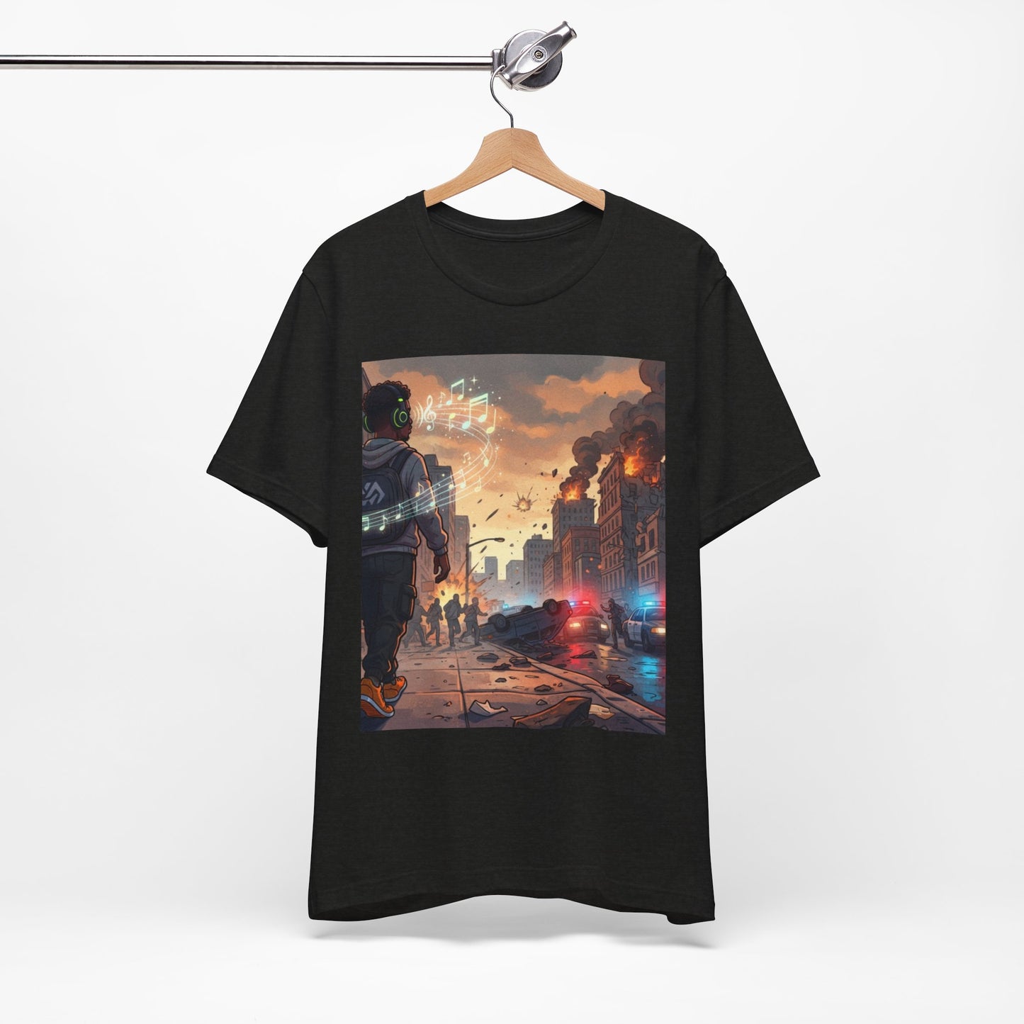 Apocalyptic Cityscape Tee — Mindin My Music Streetwear Graphic Shirt