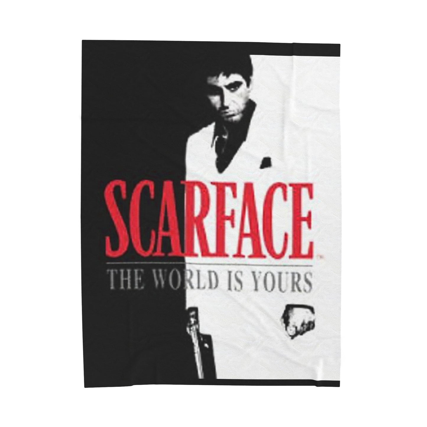 Scarface Velveteen Plush Blanket - Cozy Throw for Fans of Classic Movies, The World is Yours Design