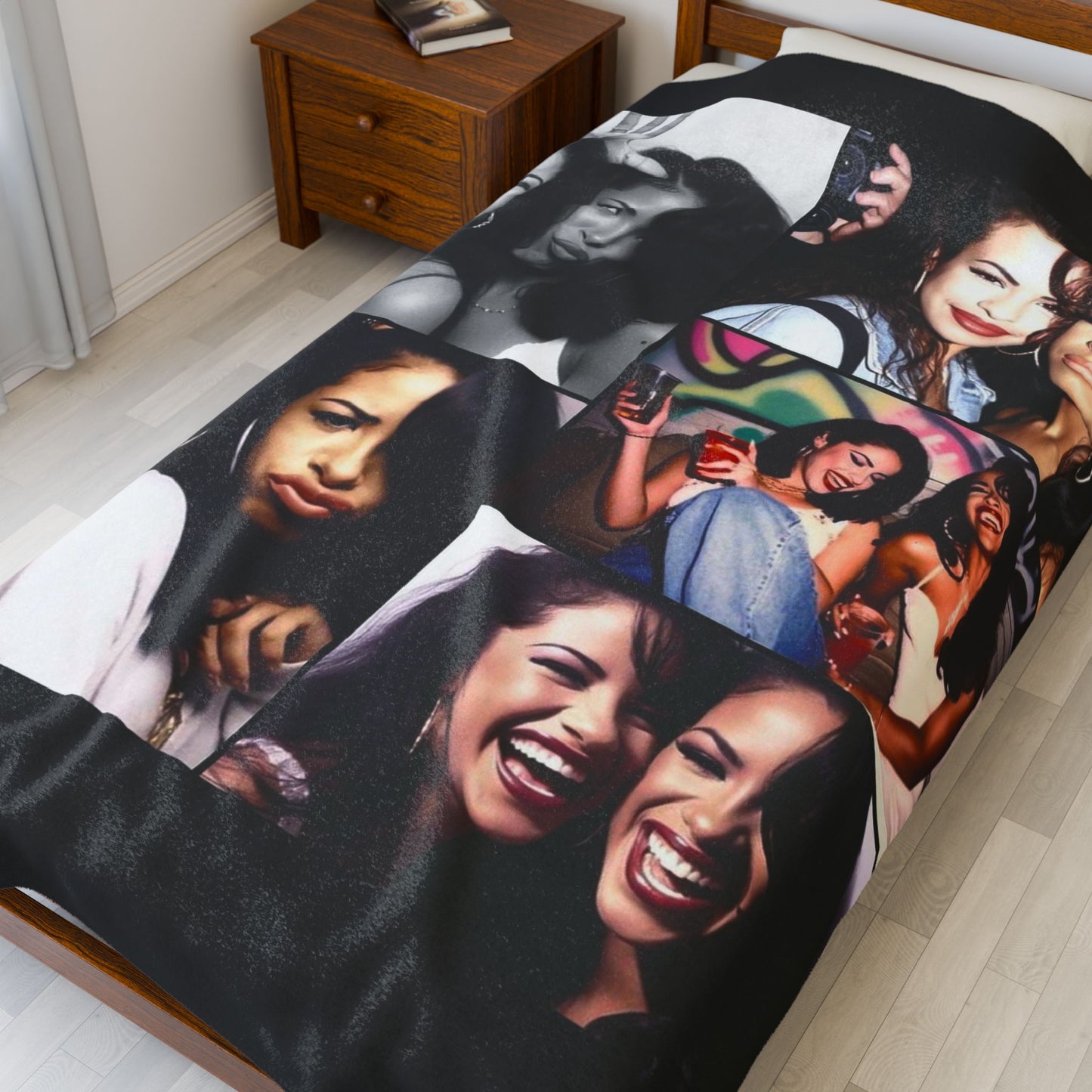 Aaliyah and Selena Cozy Velveteen Plush Blanket