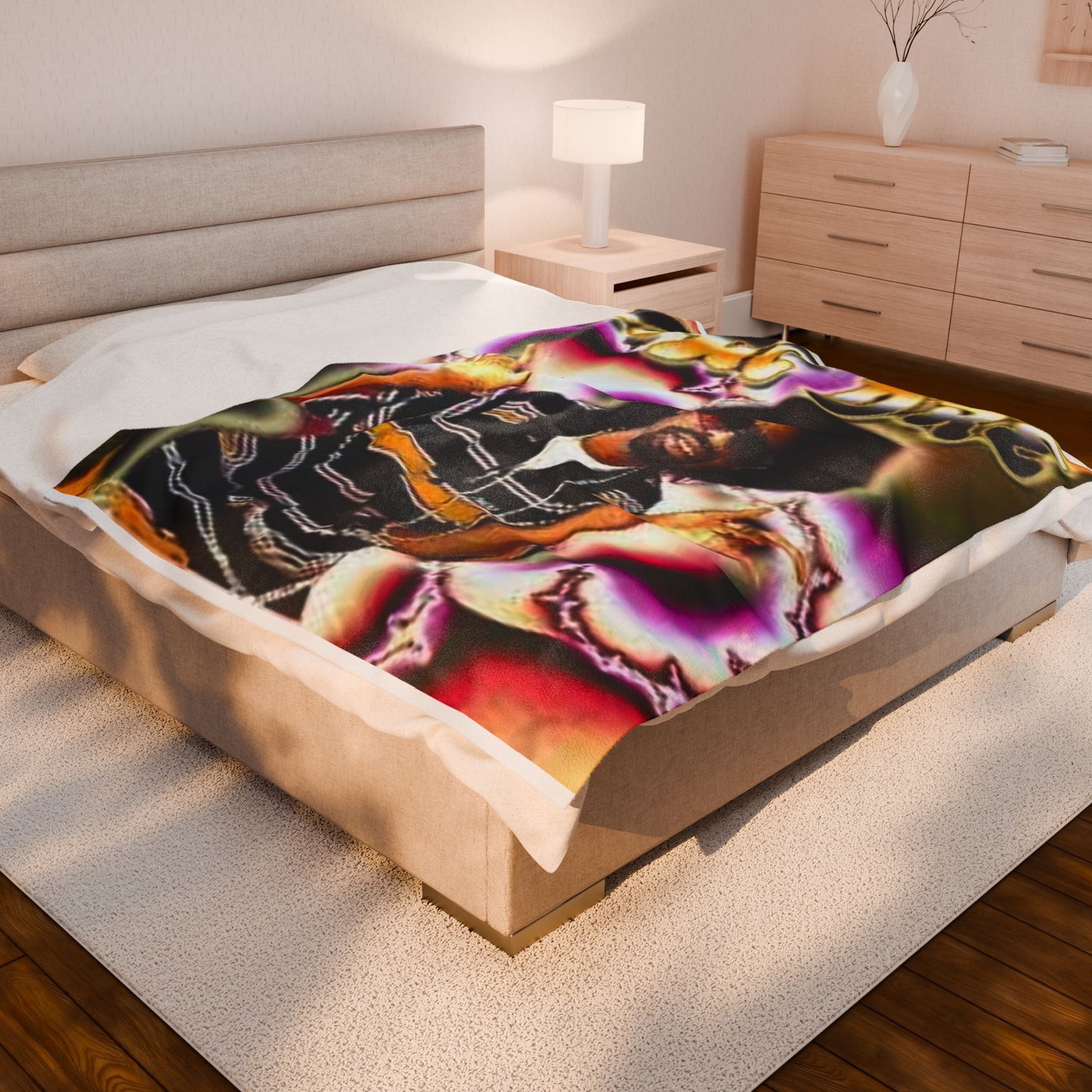 Vintage Mac Dre Velveteen Plush Blanket - Soft Throw for Hip Hop Lovers