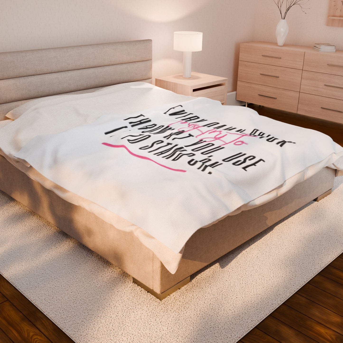 Inspirational Velveteen Plush Blanket - Motivational Quote Throw