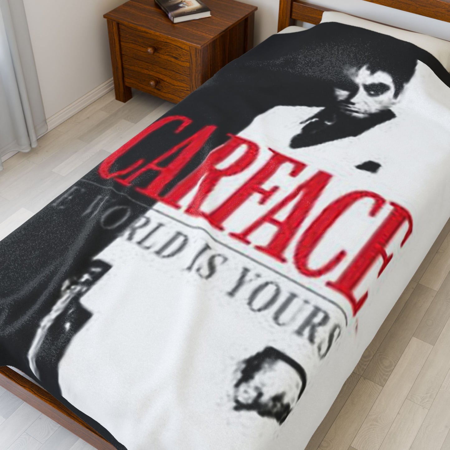 Scarface Velveteen Plush Blanket - Cozy Throw for Fans of Classic Movies, The World is Yours Design
