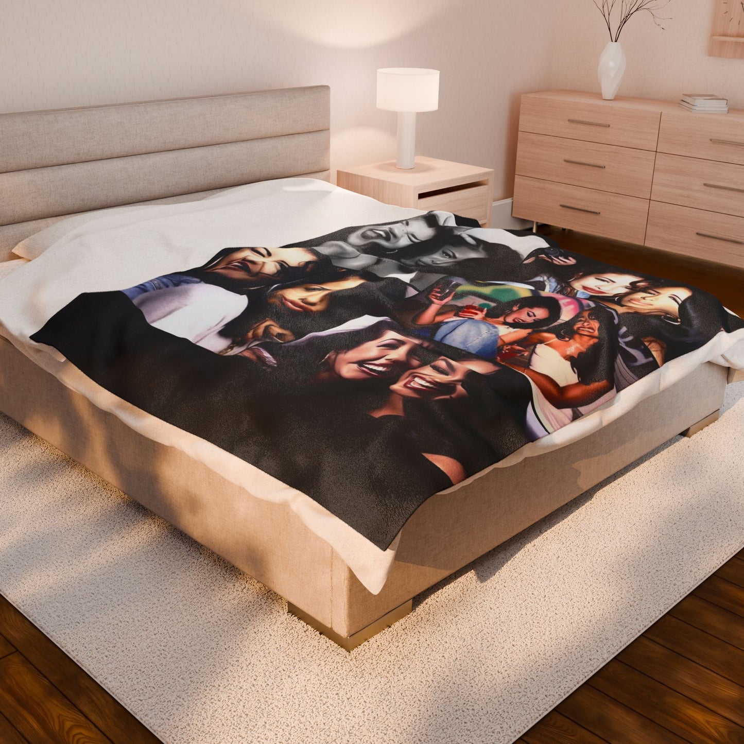 Aaliyah and Selena Cozy Velveteen Plush Blanket