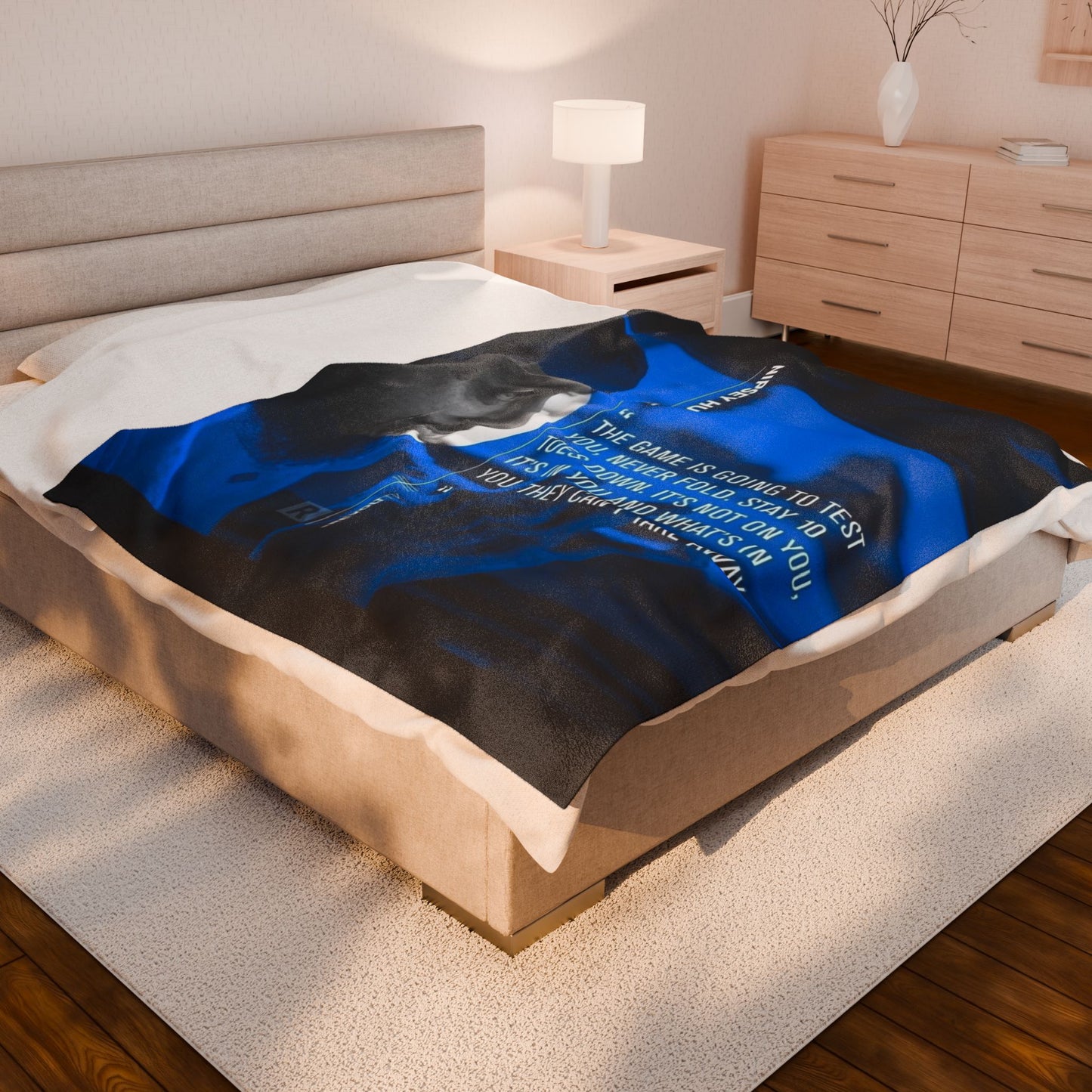 Inspirational Velveteen Plush Blanket with Nipsey Hussle Quote