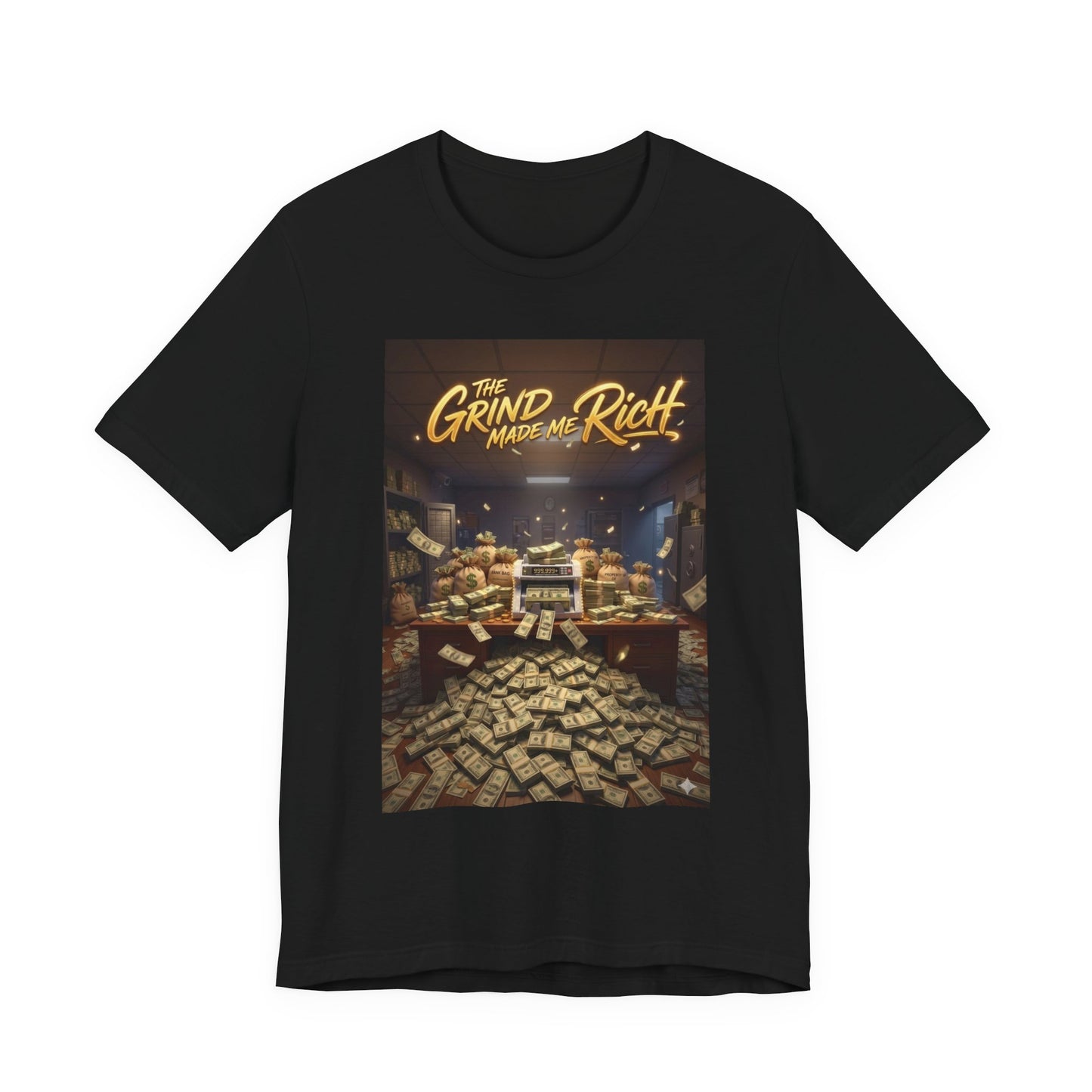 Motivational Money Grind T‑Shirt — “The Grind Made Me Rich” Graphic Tee