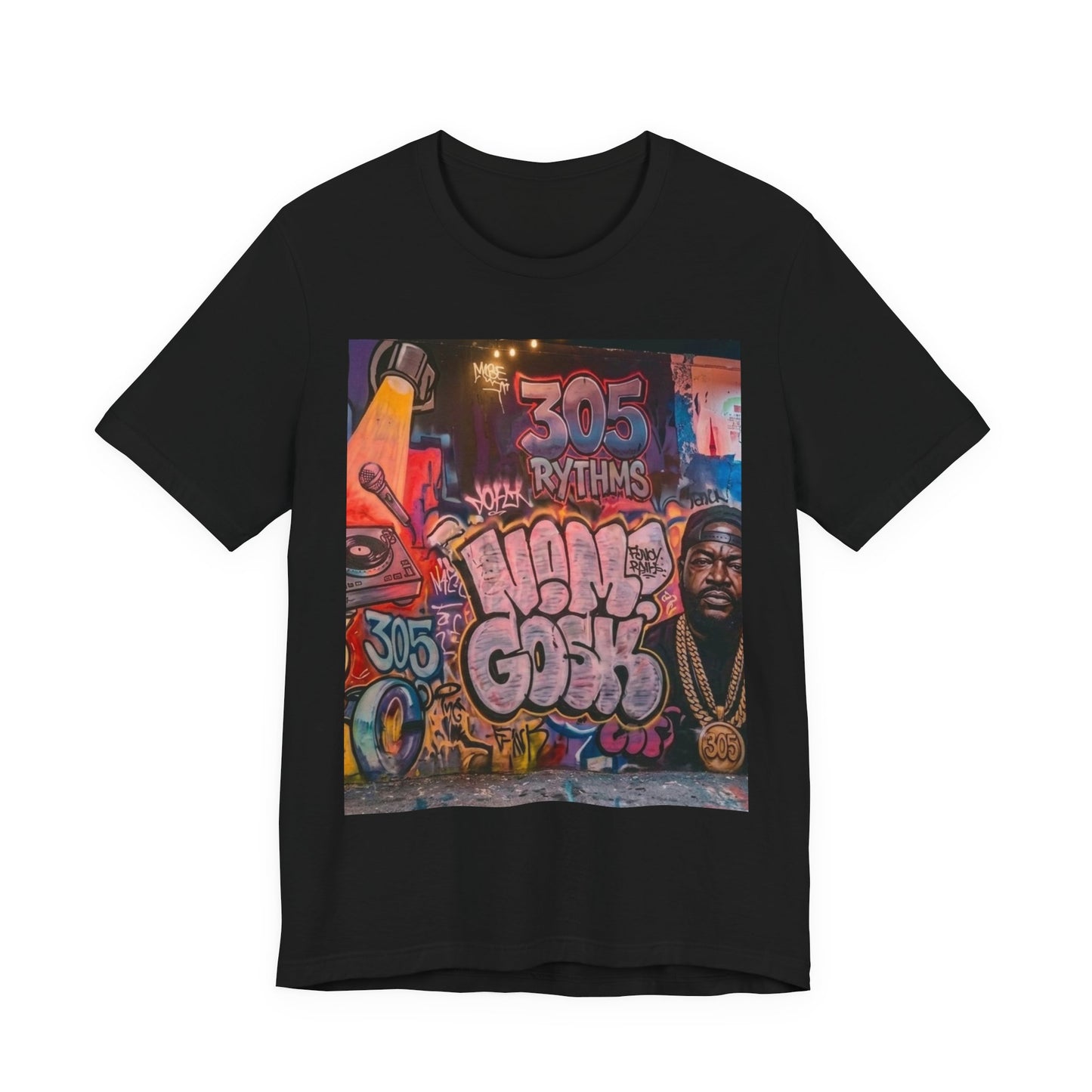 Hip-Hop Miami Graffiti Tee — "305 Rythms" Streetwear T‑Shirt
