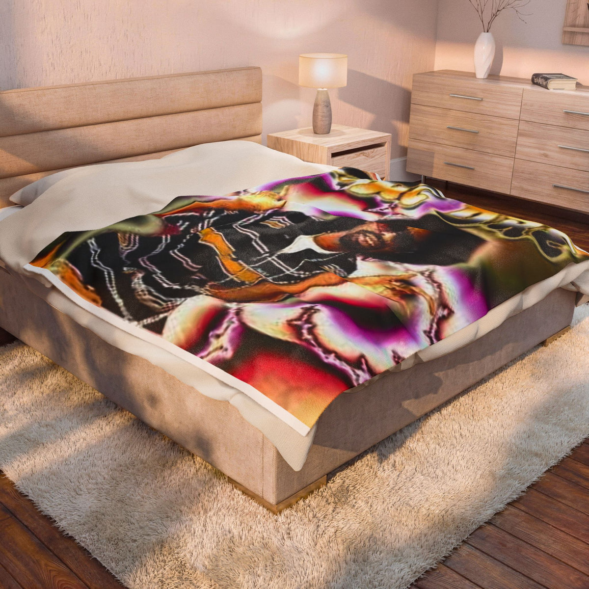 Vintage Mac Dre Velveteen Plush Blanket - Soft Throw for Hip Hop Lovers