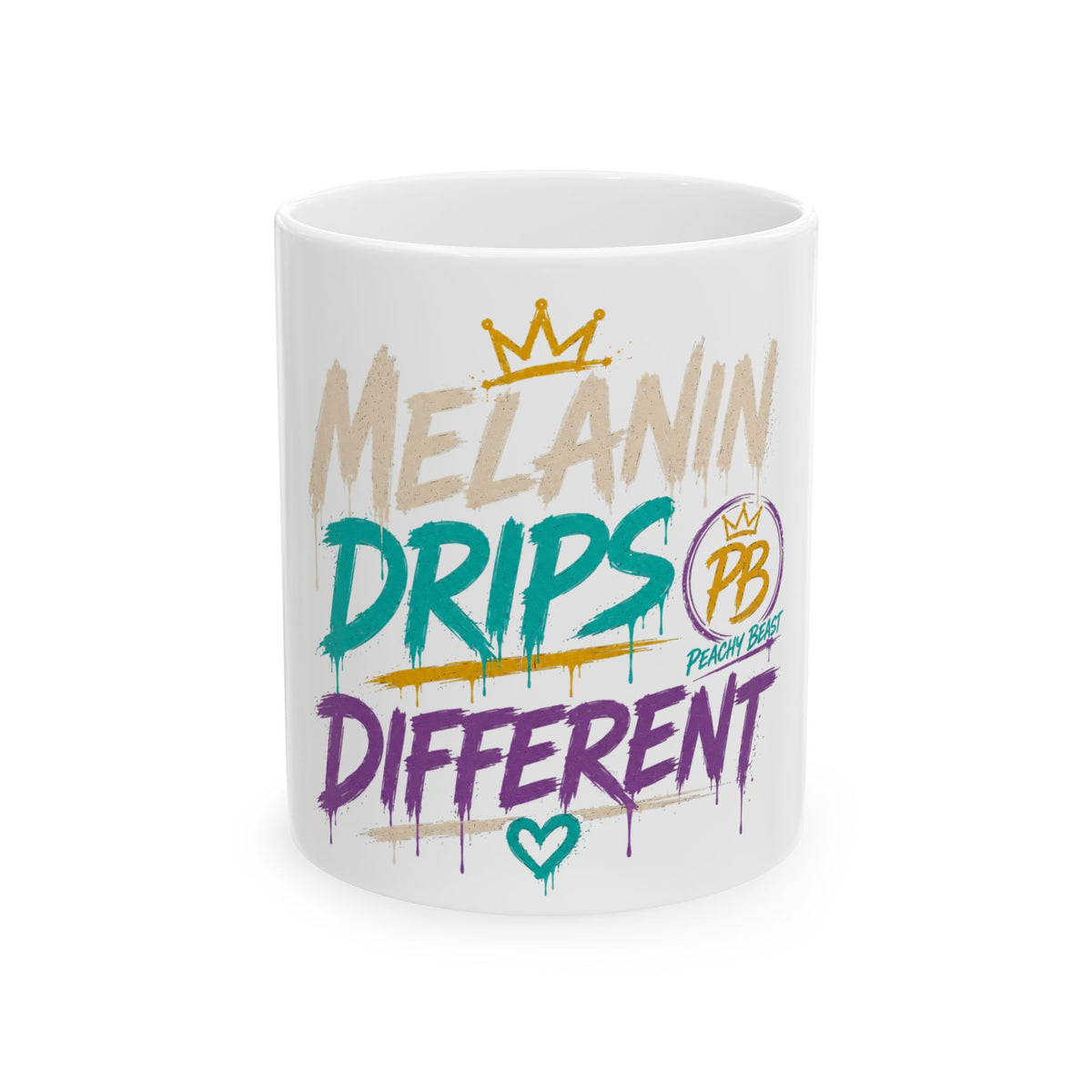 Melanin Drips Different Ceramic Mug – Inspirational Black Pride Coffee Cup (11oz)