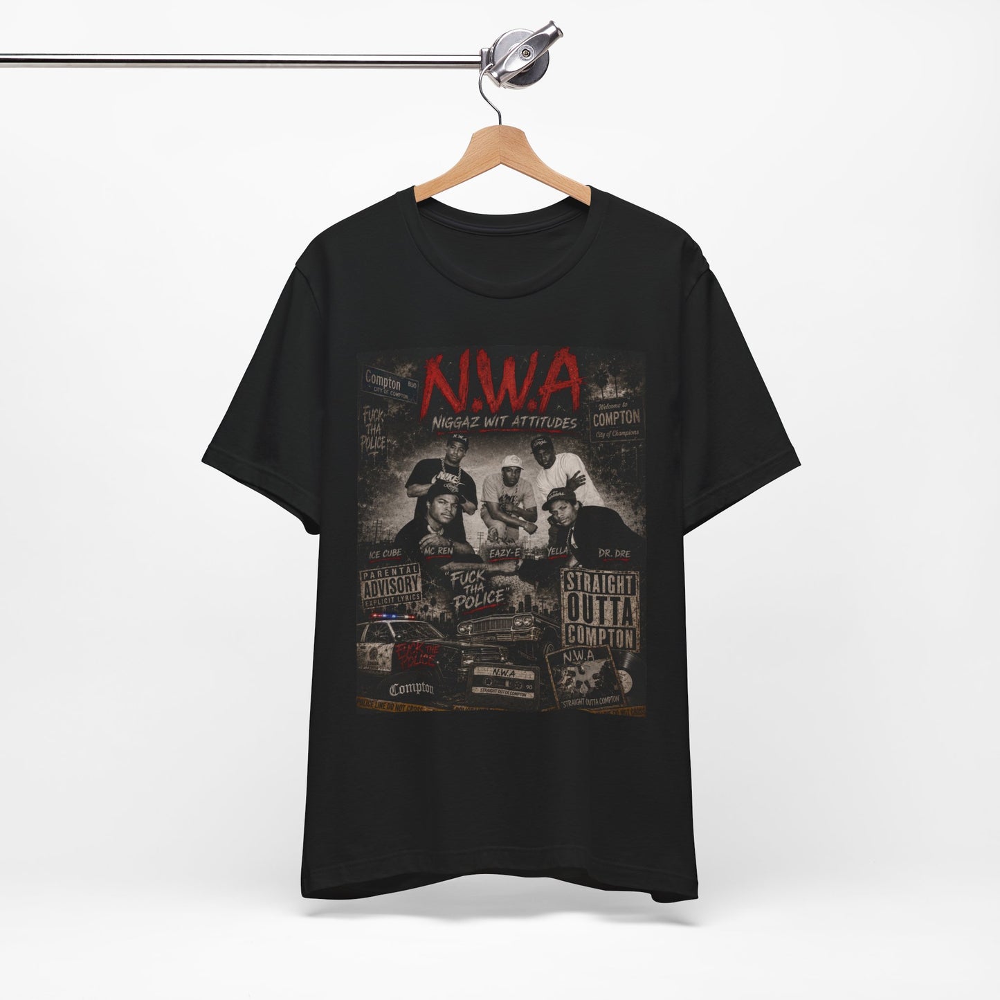 N.W.A. Graphic Tee — "Straight Outta" Vintage Rap Album Design