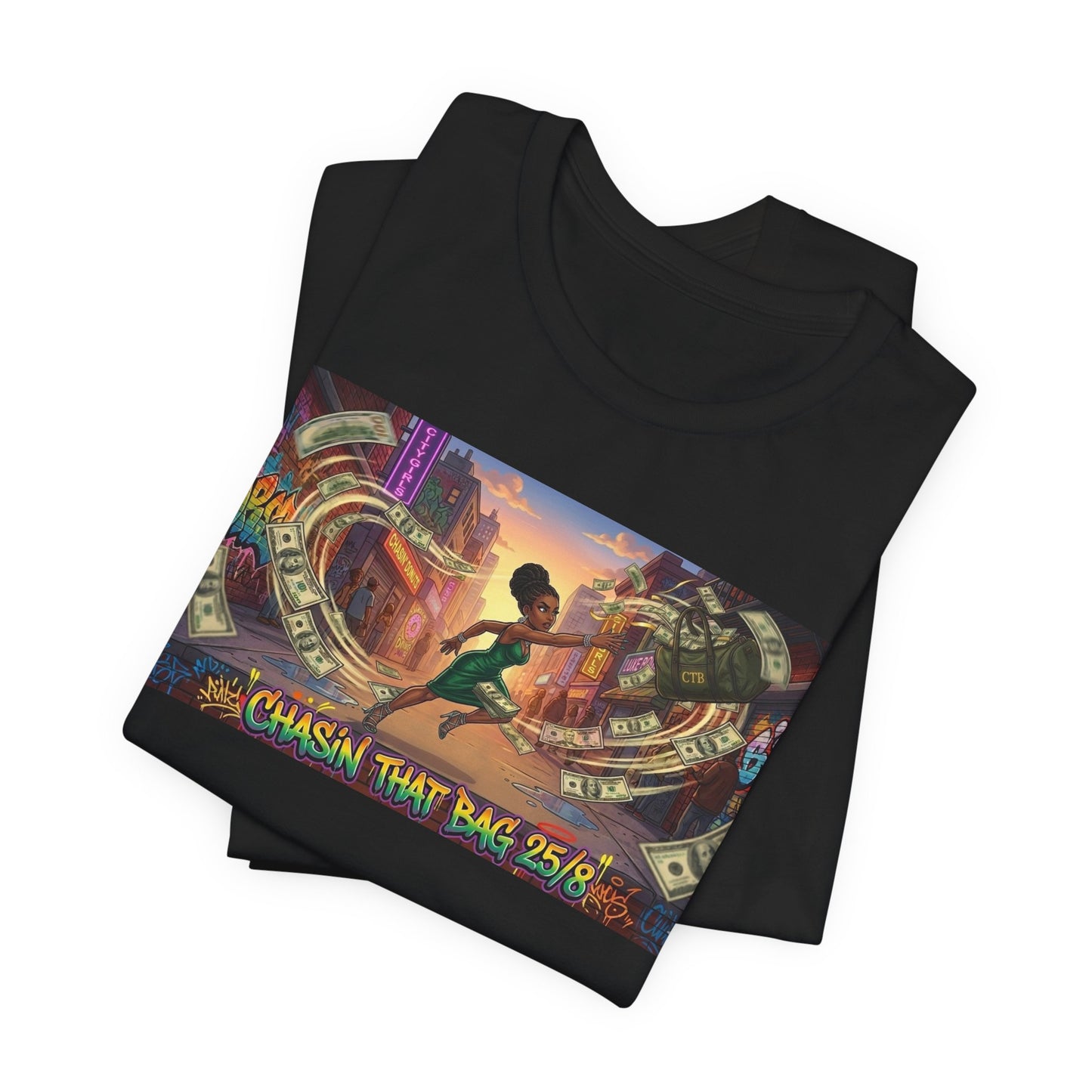 "Chasin' That Bag" Graphic Tee — Urban Retro Vibes