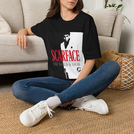 Scarface Graphic T-Shirt — "The World Is Yours" Movie Poster Tee