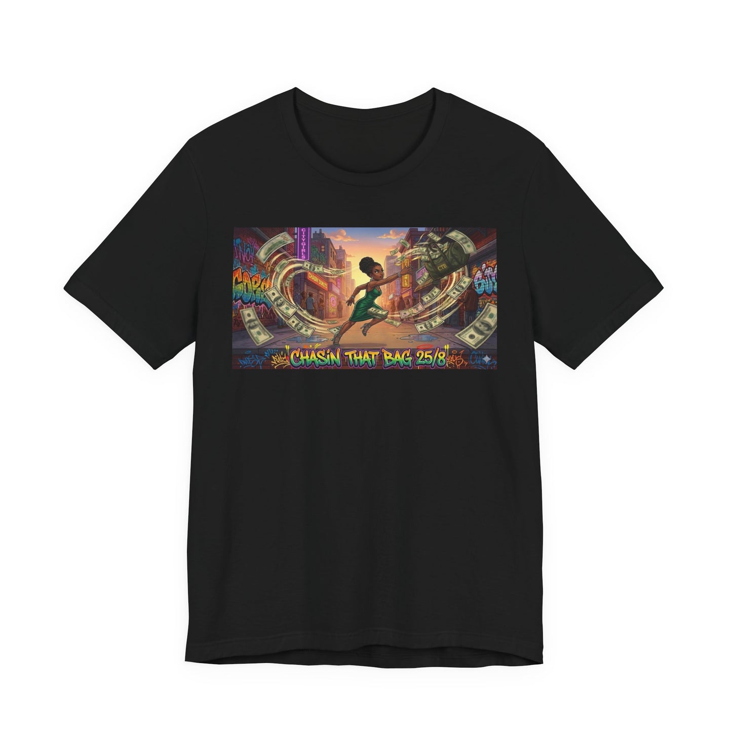 "Chasin' That Bag" Graphic Tee — Urban Retro Vibes