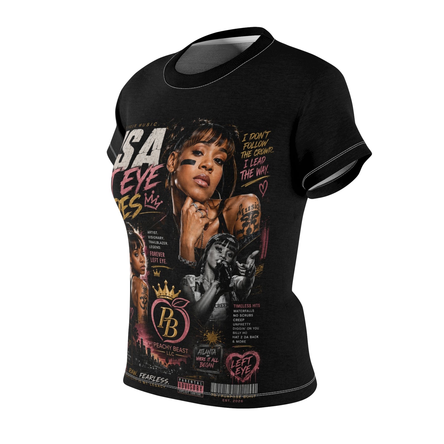 Women's Graphic Tee — Retro R&B Album Collage Design