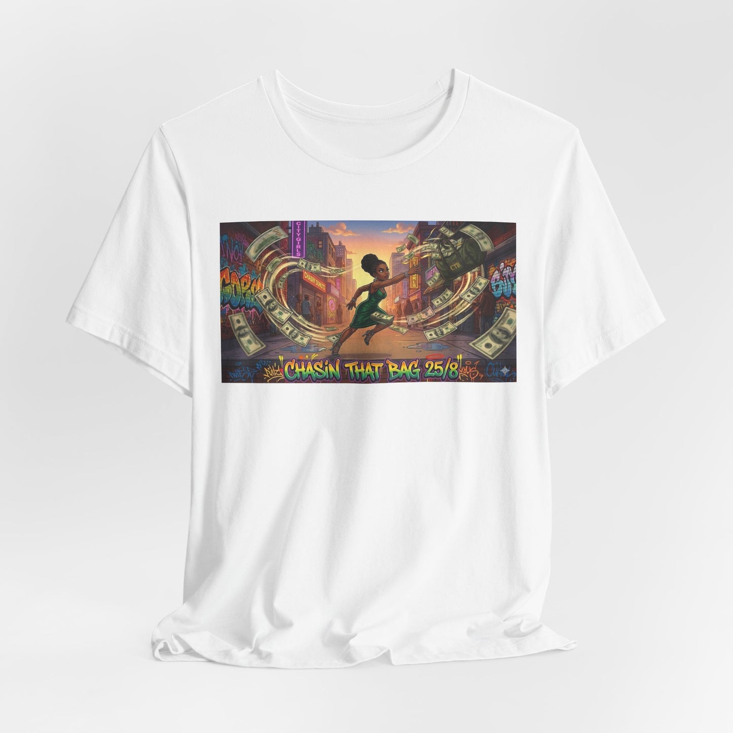 "Chasin' That Bag" Graphic Tee — Urban Retro Vibes