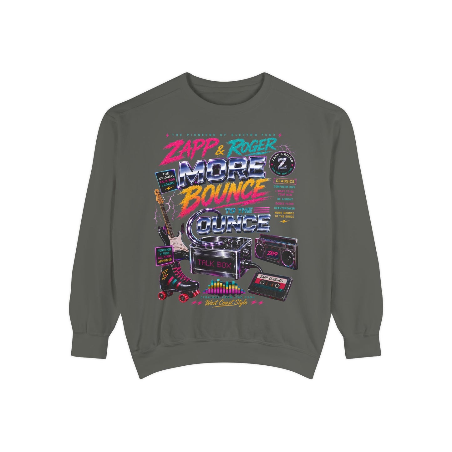 Retro 'More Bounce' Graphic Sweatshirt – 80s Vaporwave Radio Cassette Design