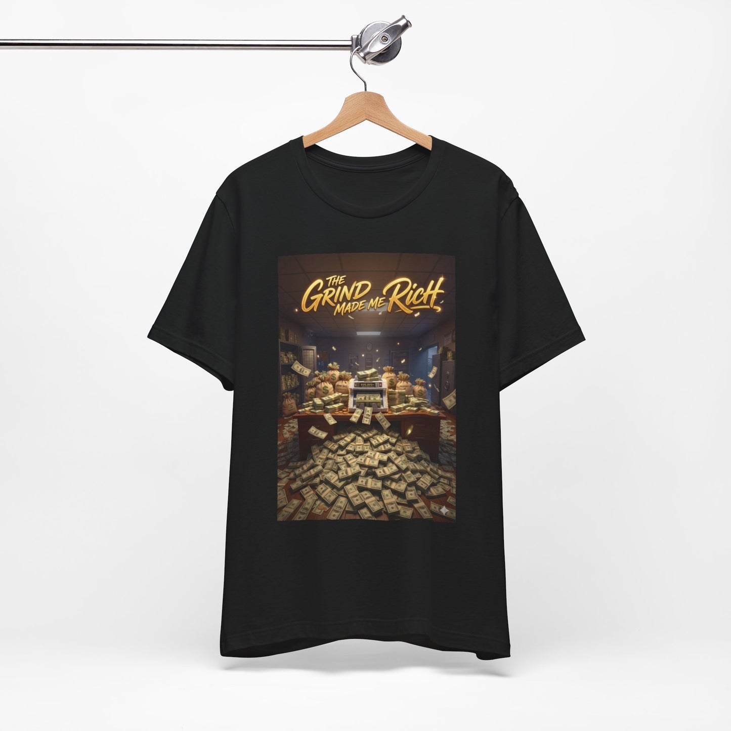 Motivational Money Grind T‑Shirt — “The Grind Made Me Rich” Graphic Tee