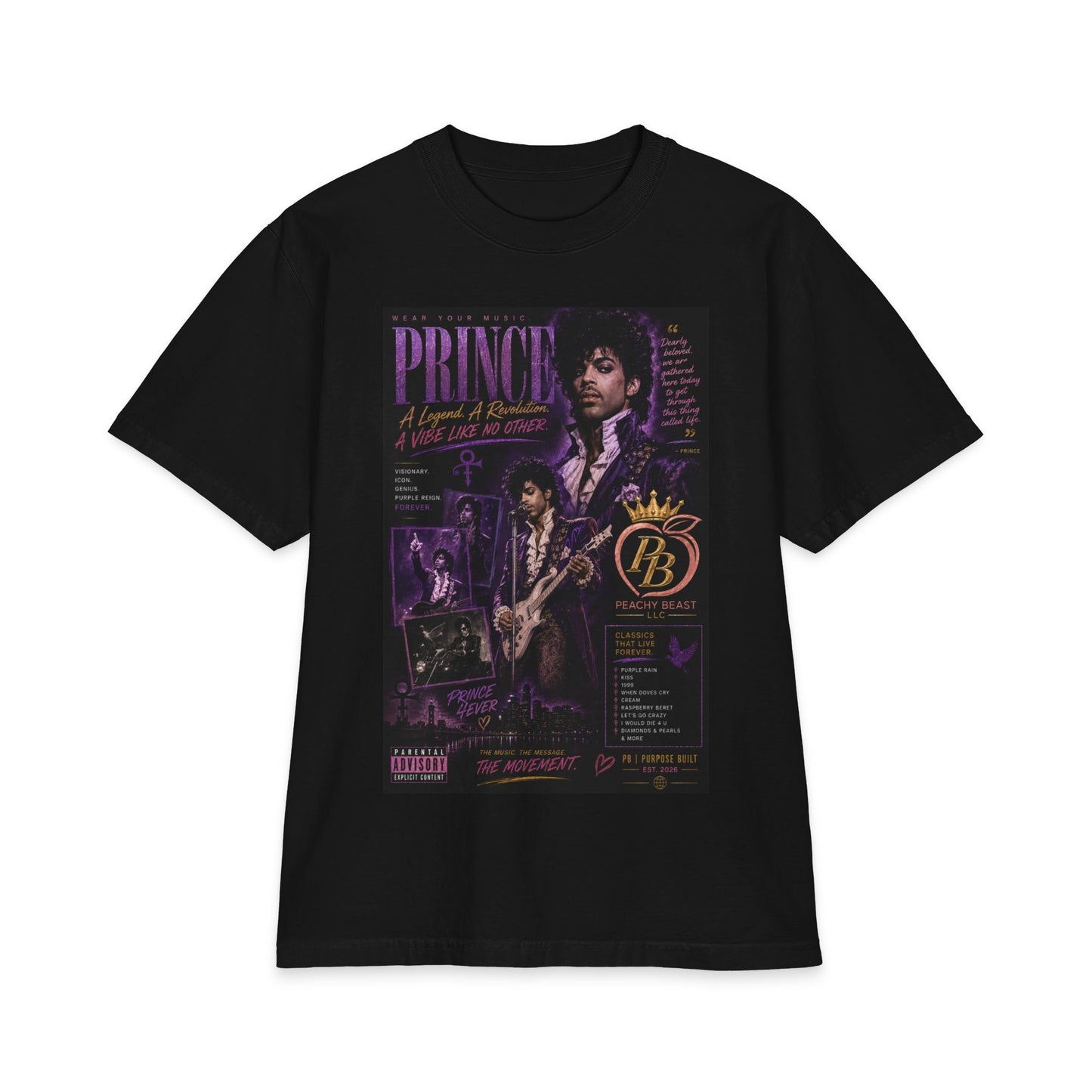 Prince Tribute T-Shirt — Purple Rain Inspired Music Tee
