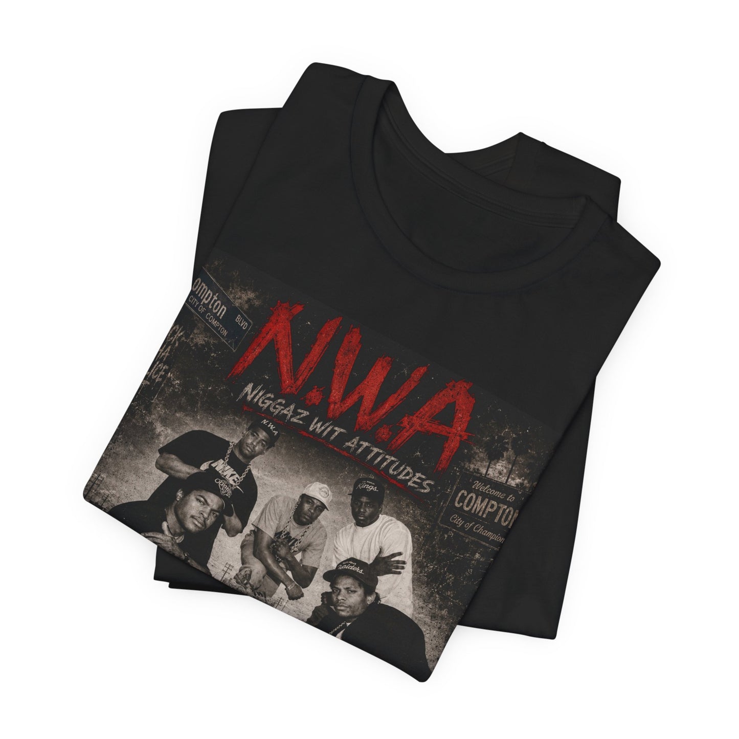 N.W.A. Graphic Tee — "Straight Outta" Vintage Rap Album Design