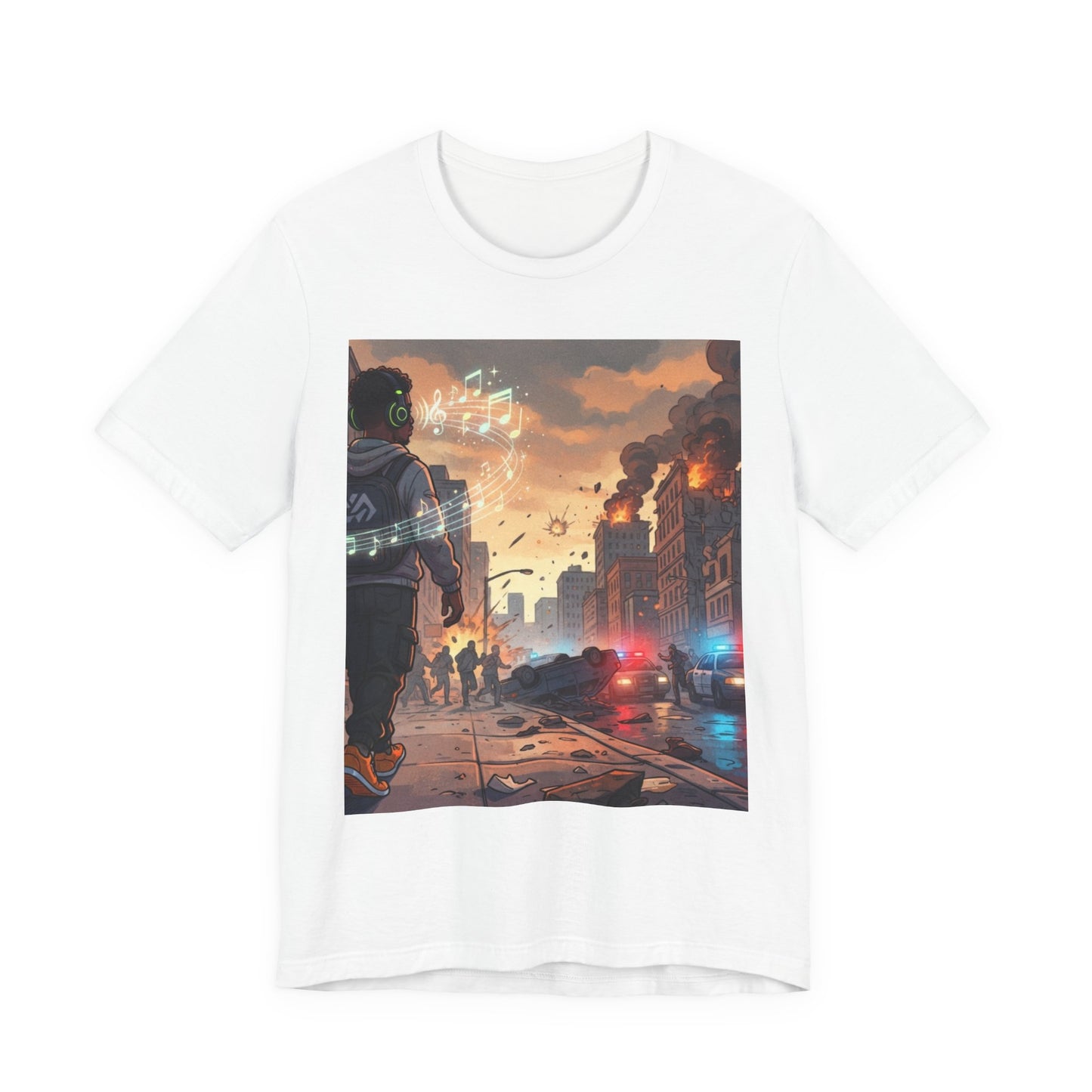 Apocalyptic Cityscape Tee — Mindin My Music Streetwear Graphic Shirt