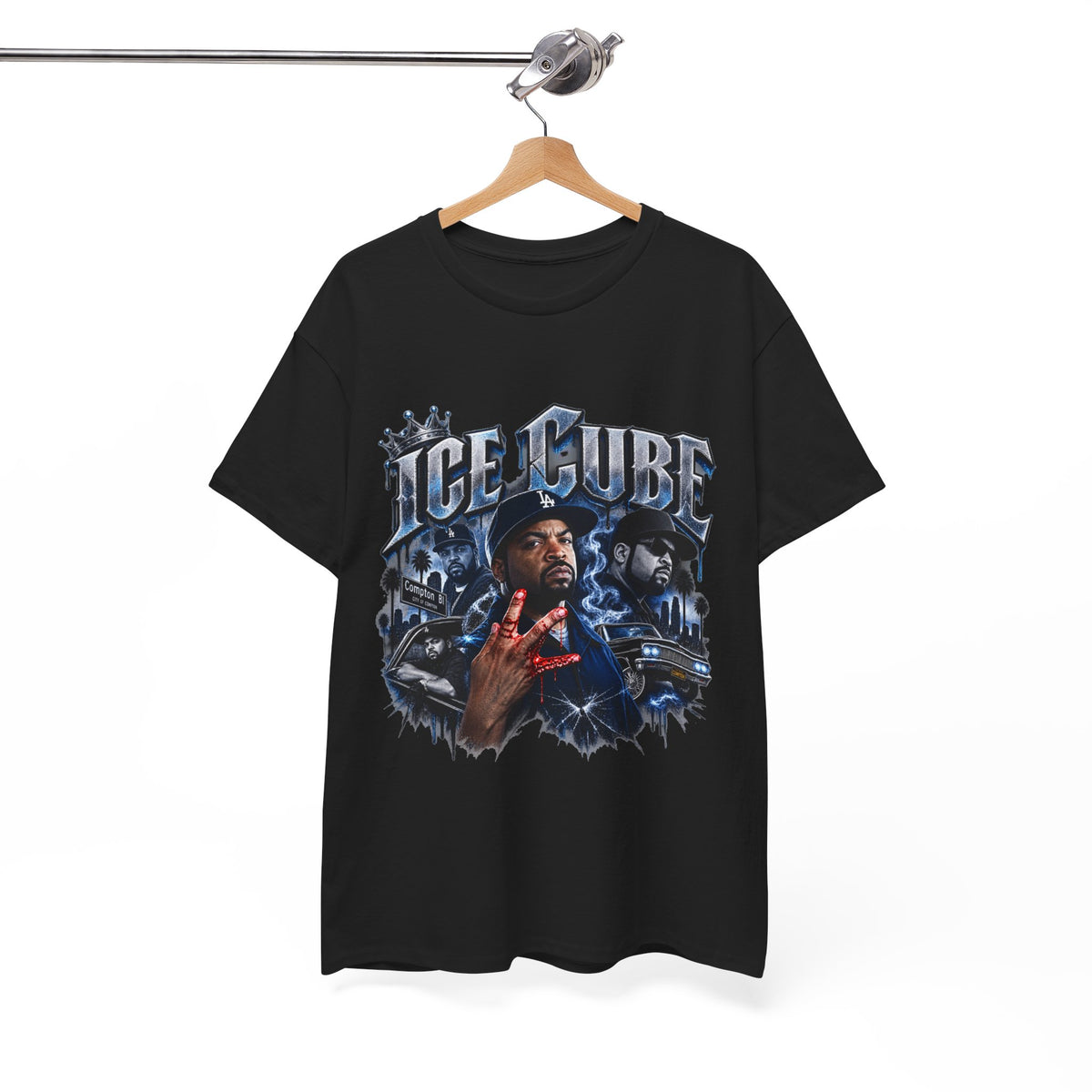 Retro Hip-Hop Graphic Tee — ICE CUBE Vintage Rap Portrait