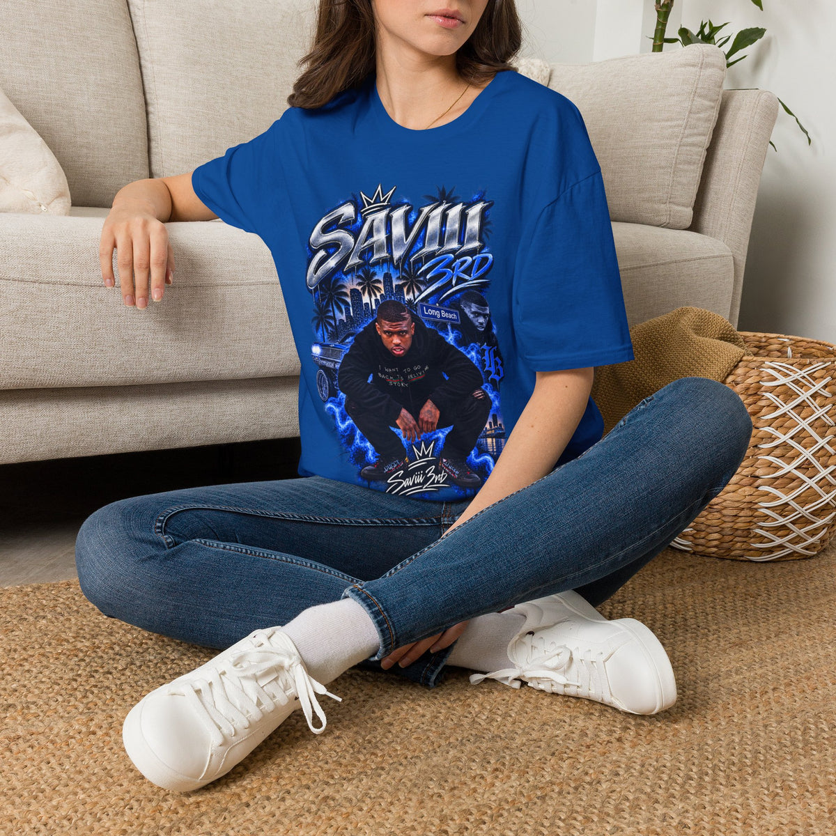 Saviii 3rd Long Beach Graphic T-Shirt — West Coast Rap Tribute
