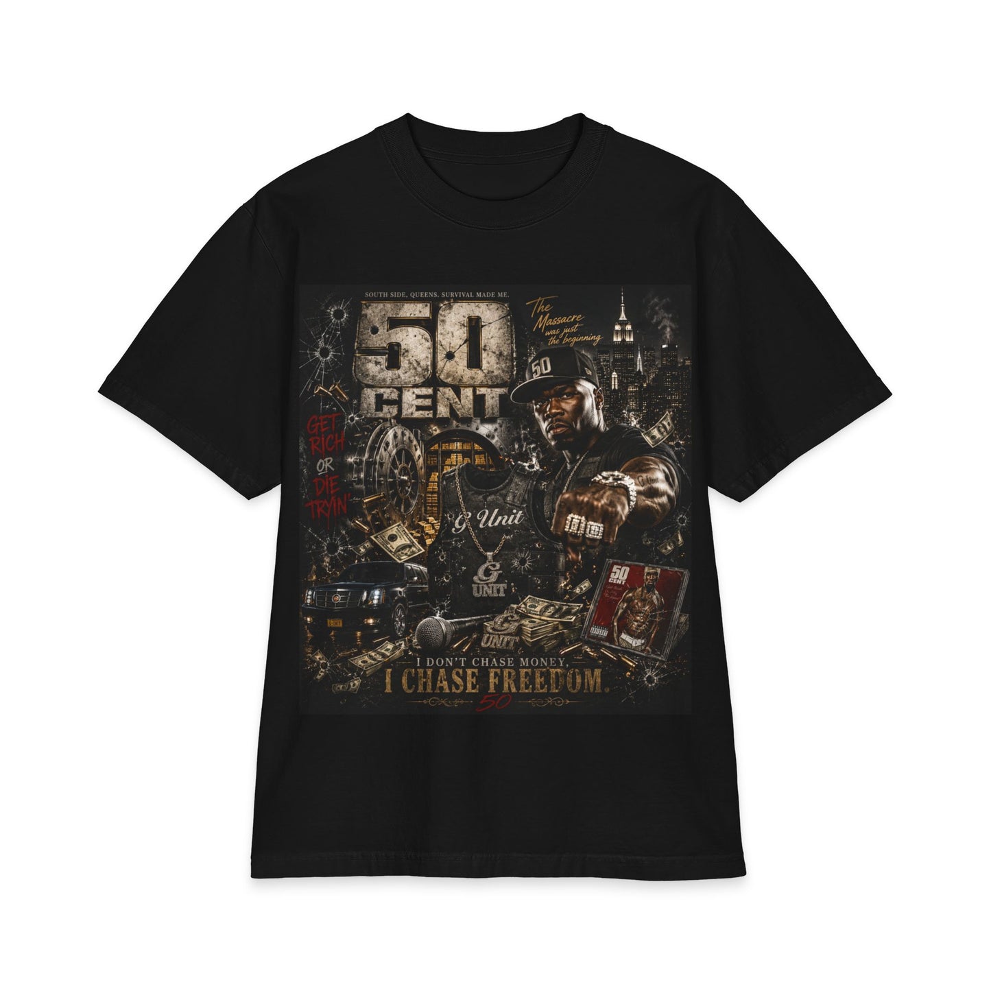 50 Cent Graphic T-Shirt – Vintage Hip-Hop Album Art Tee