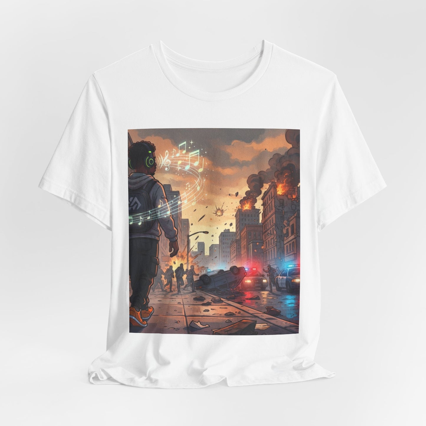 Apocalyptic Cityscape Tee — Mindin My Music Streetwear Graphic Shirt