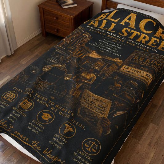 Velveteen Plush Blanket — Black Wall Street Historical Tribute Throw Blanket