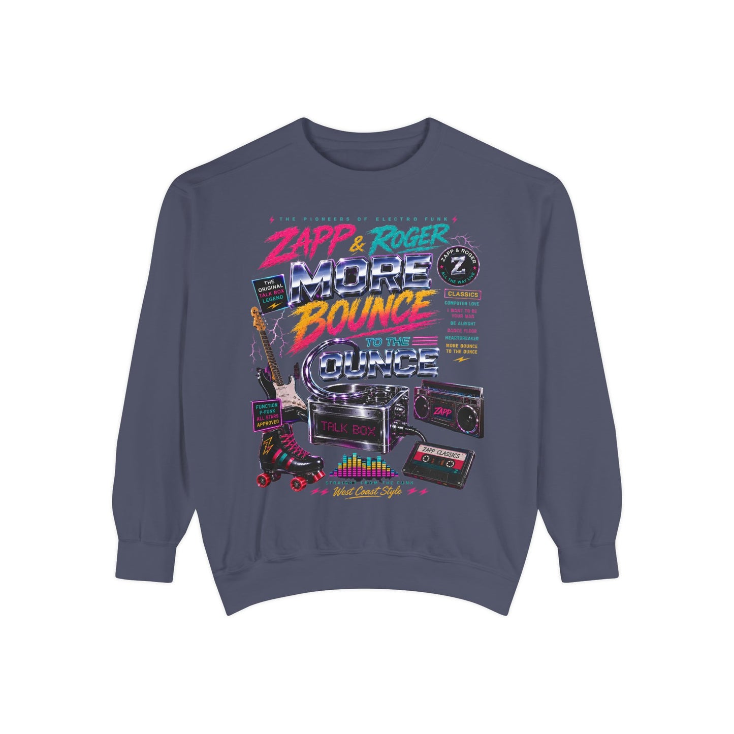 Retro 'More Bounce' Graphic Sweatshirt – 80s Vaporwave Radio Cassette Design