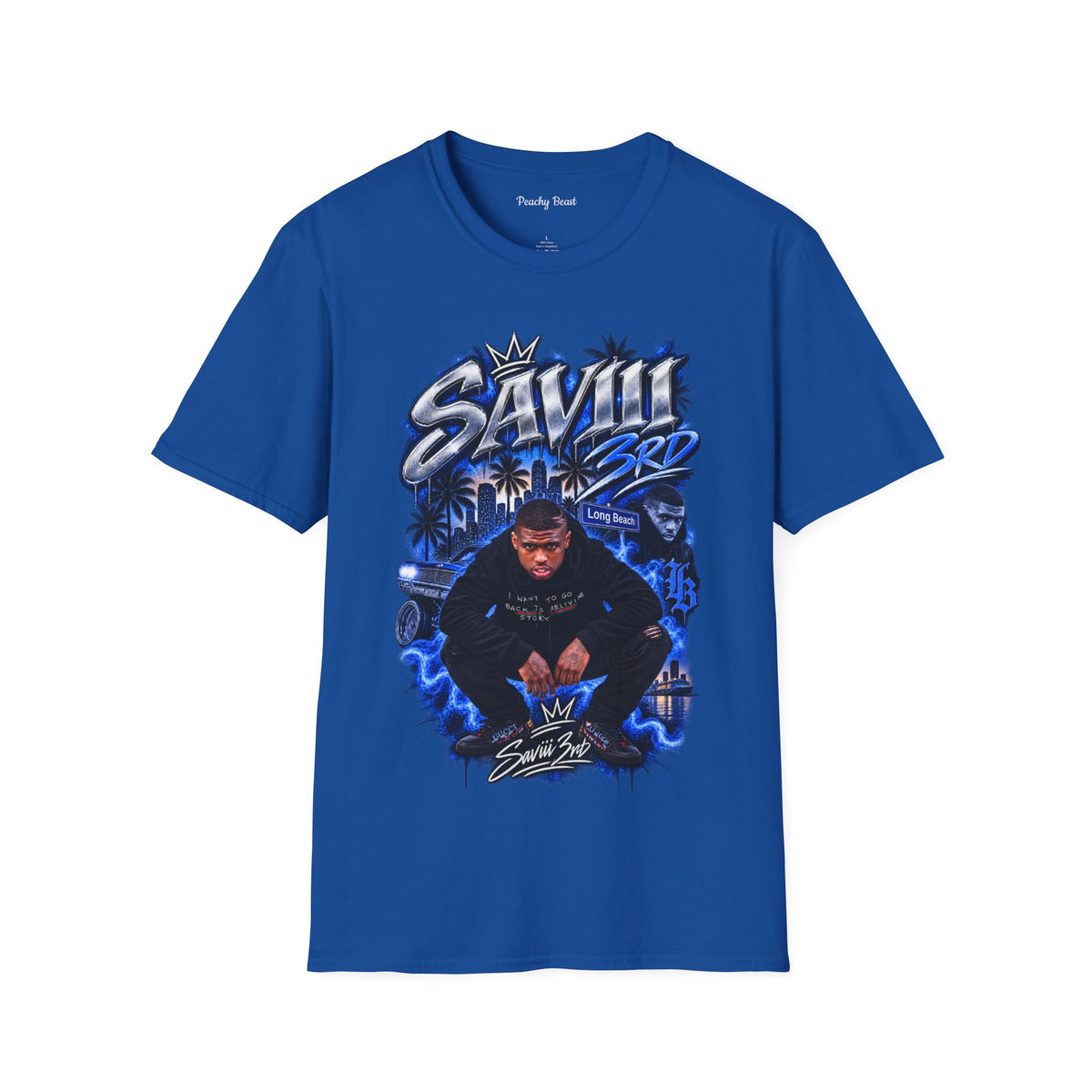 Saviii 3rd Long Beach Graphic T-Shirt — West Coast Rap Tribute