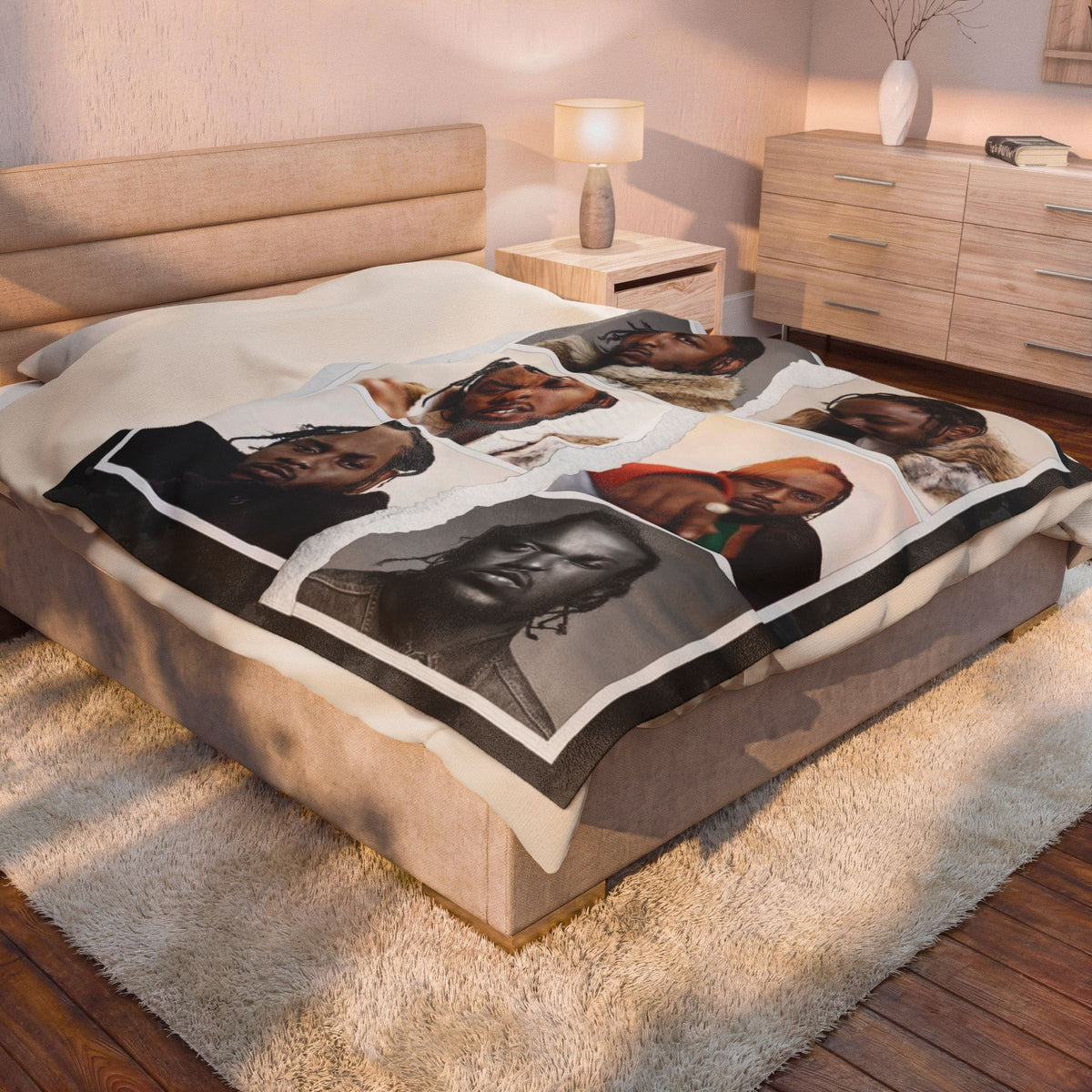 Kendrick Velveteen Plush Blanket - Cozy Hip-Hop Home Décor