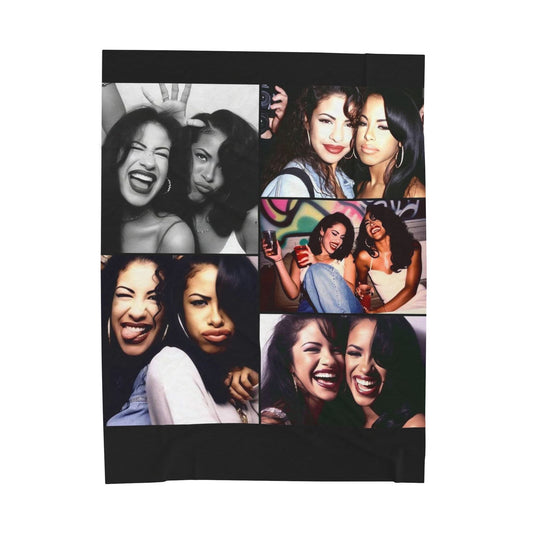 Aaliyah and Selena Cozy Velveteen Plush Blanket