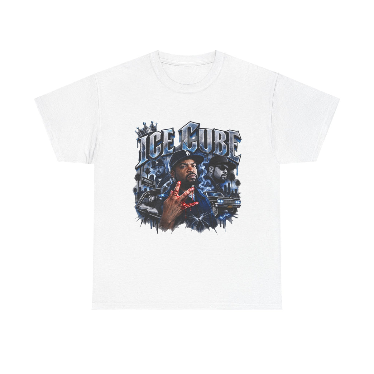 Retro Hip-Hop Graphic Tee — ICE CUBE Vintage Rap Portrait