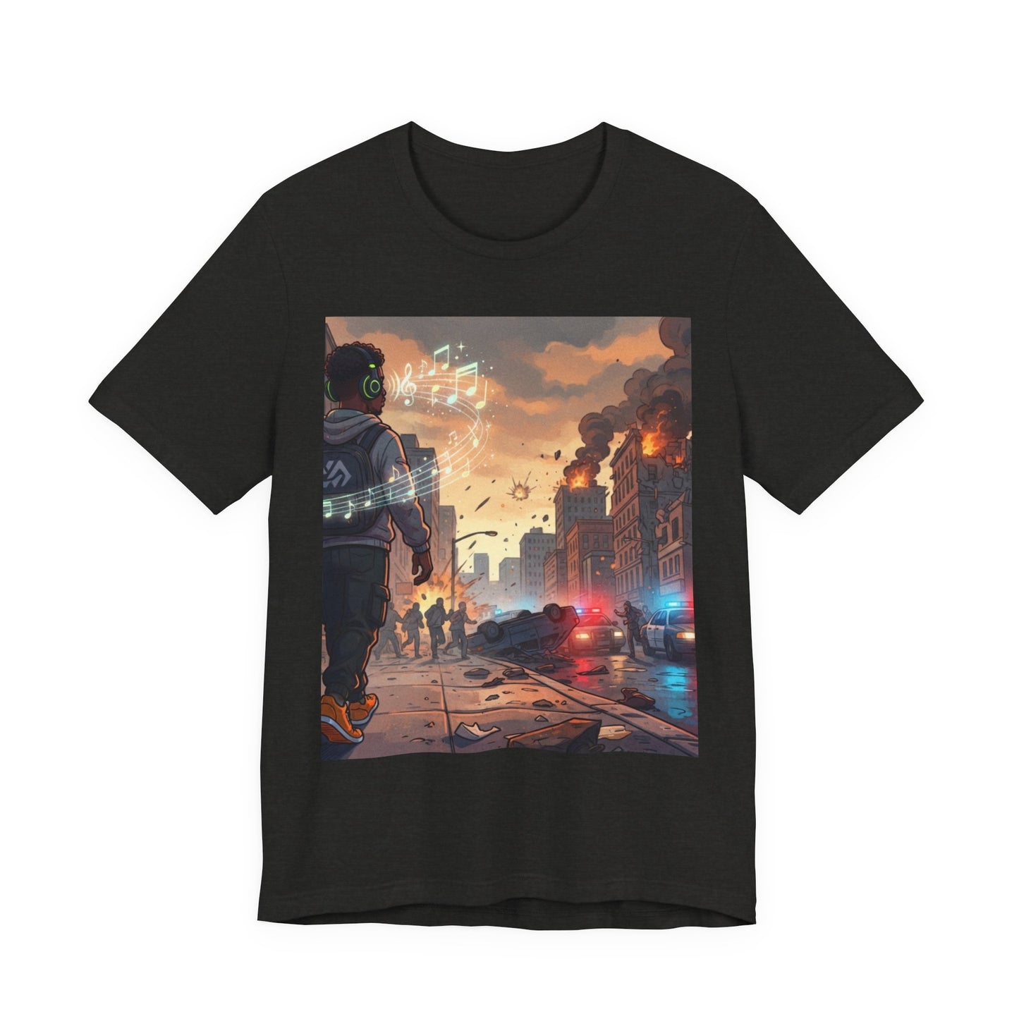 Apocalyptic Cityscape Tee — Mindin My Music Streetwear Graphic Shirt