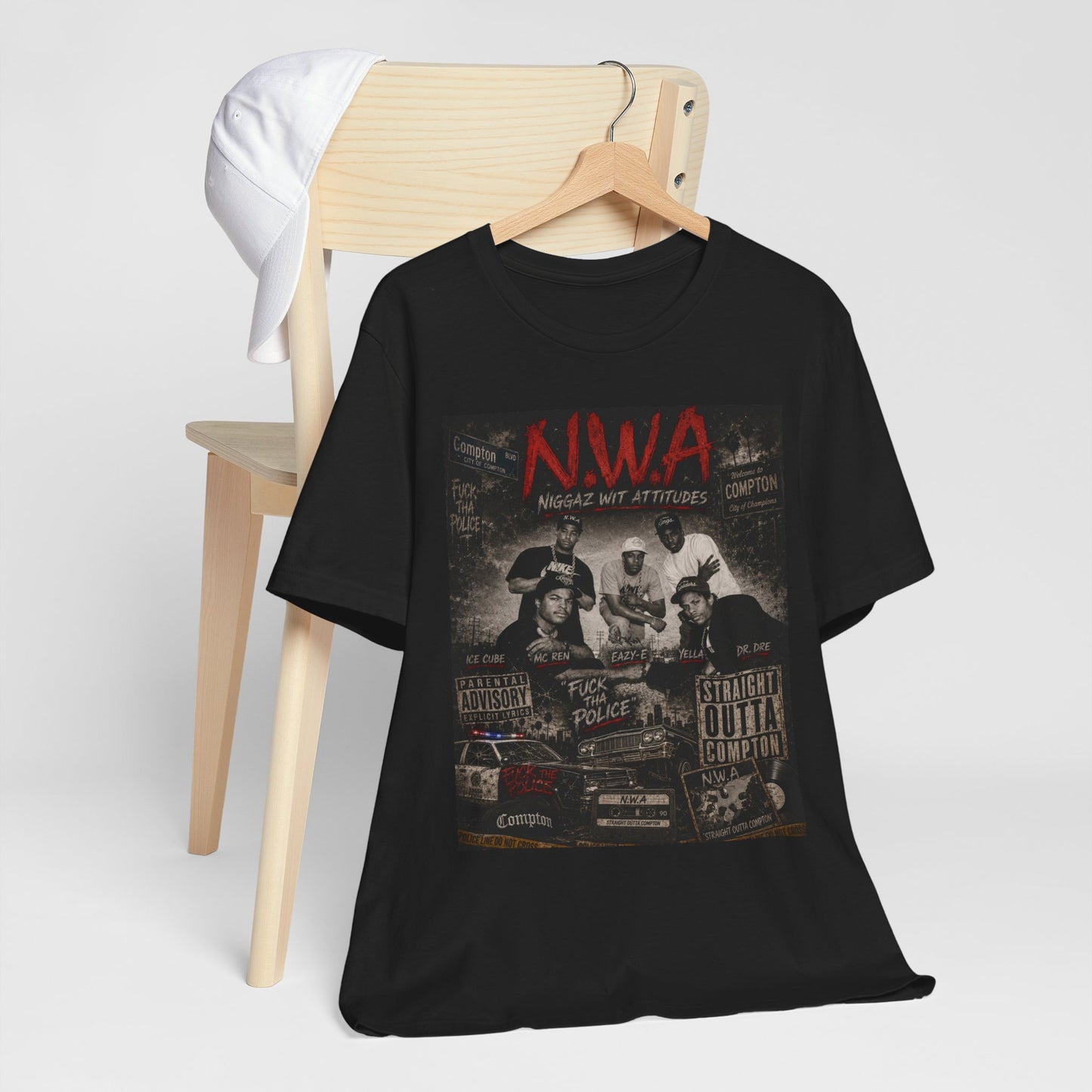 N.W.A. Graphic Tee — "Straight Outta" Vintage Rap Album Design