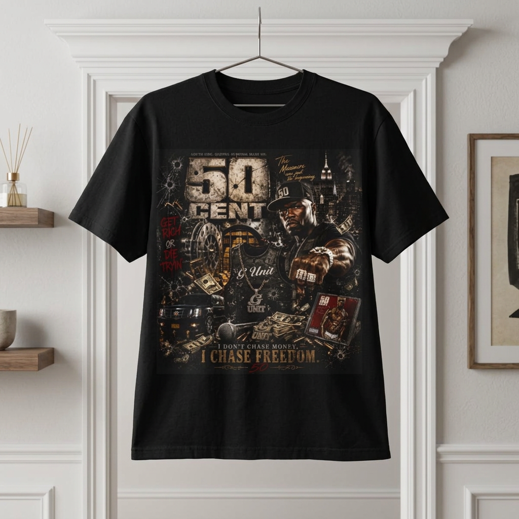 50 Cent Graphic T-Shirt – Vintage Hip-Hop Album Art Tee