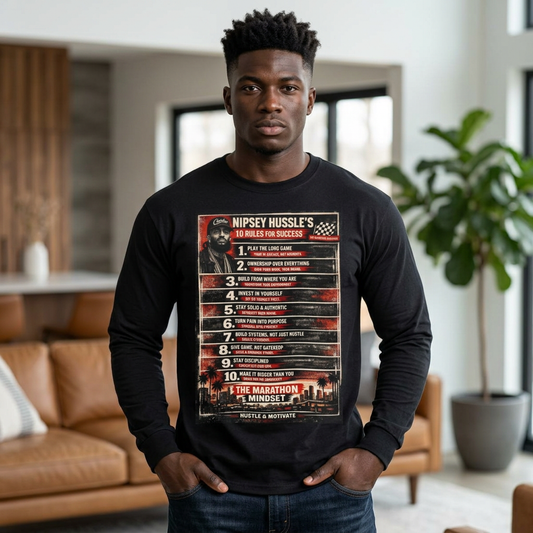 10 Rules for Success' Graphic Motivational Rules Long Sleeve Shirt
