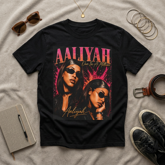Aaliyah Tribute T-Shirt — Vintage R&B Icon Graphic Tee