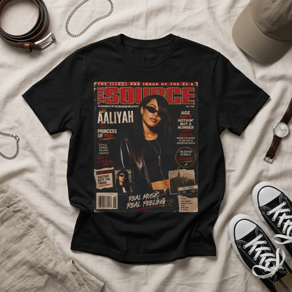 Retro Magazine Cover Tee — Vintage Hip-Hop Style Graphic T‑Shirt