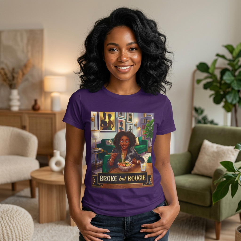 Broke but Bougie Tee — Afrocentric Women’s Graphic T-Shirt
