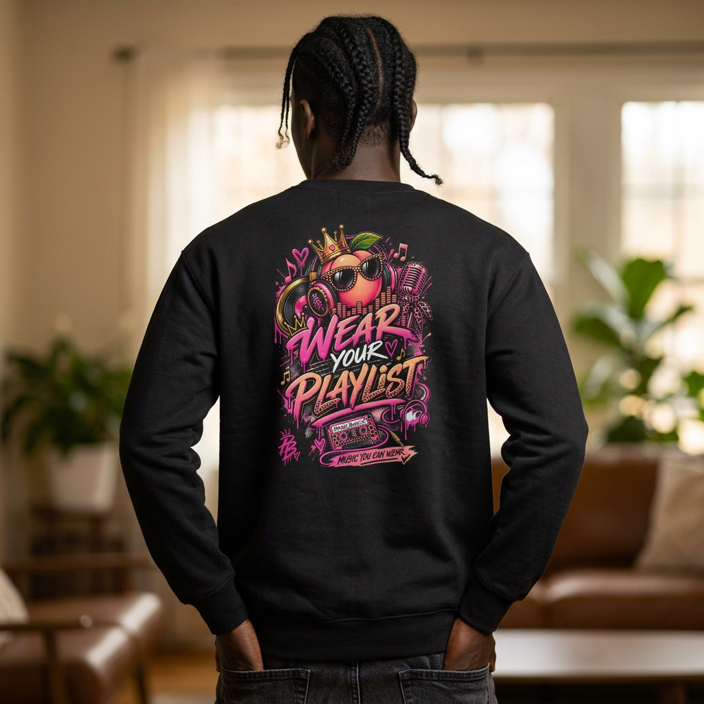 Peachy Beast — "Wear Your Playlist" Retro Sweatshirt
