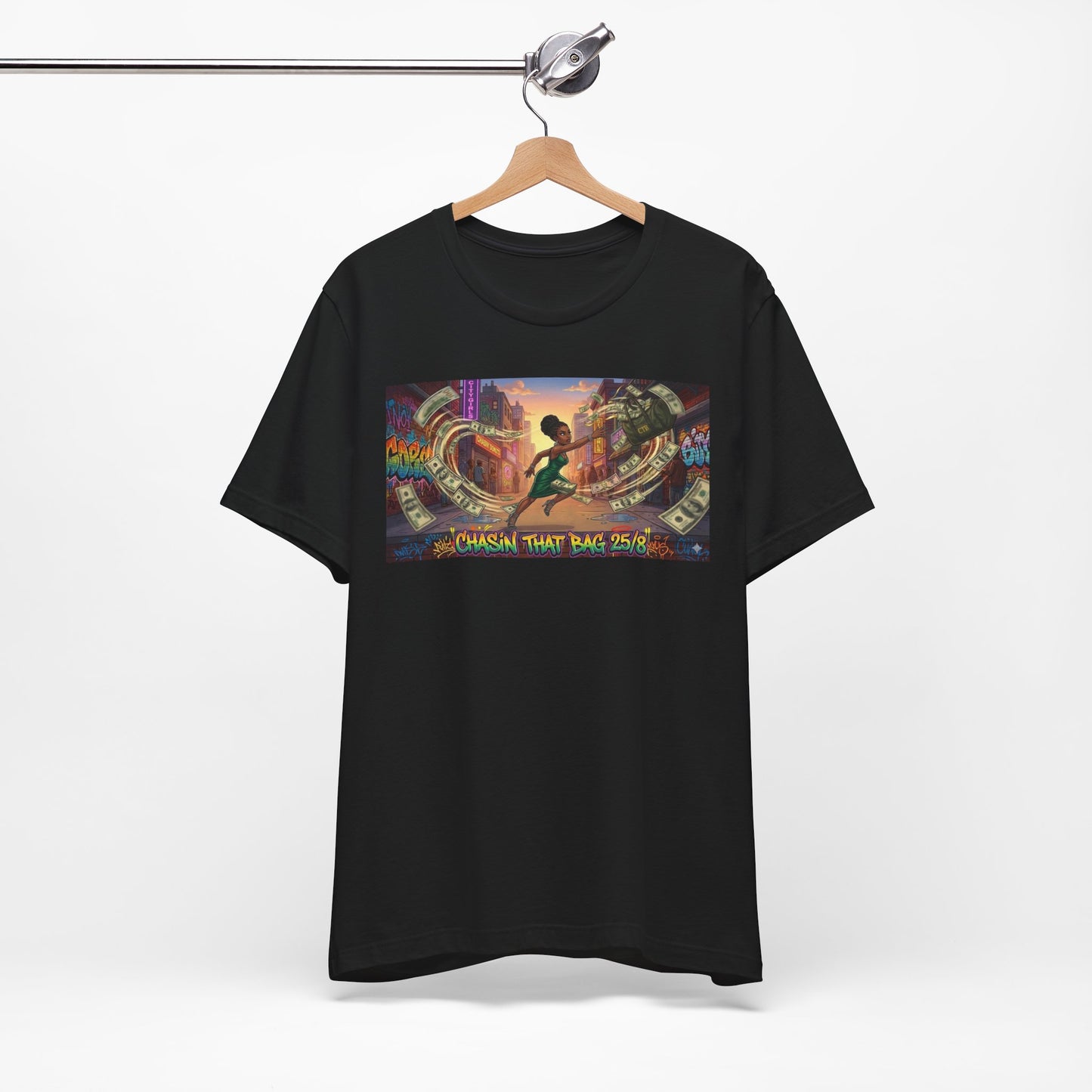 "Chasin' That Bag" Graphic Tee — Urban Retro Vibes
