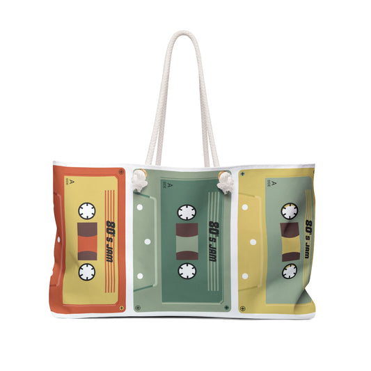 Retro Cassette Tape Weekender Bag