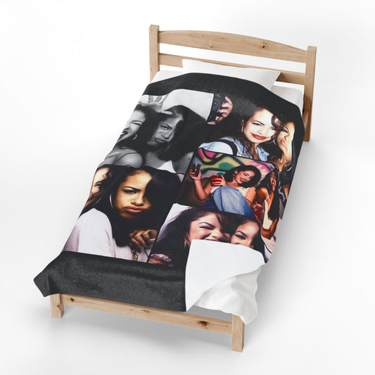 Aaliyah and Selena Cozy Velveteen Plush Blanket