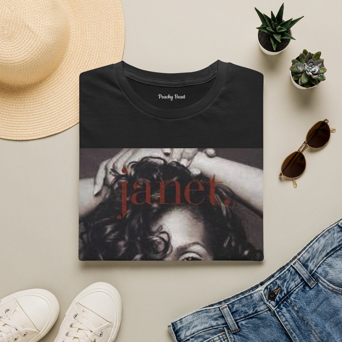 Janet Vintage Portrait Graphic T‑Shirt