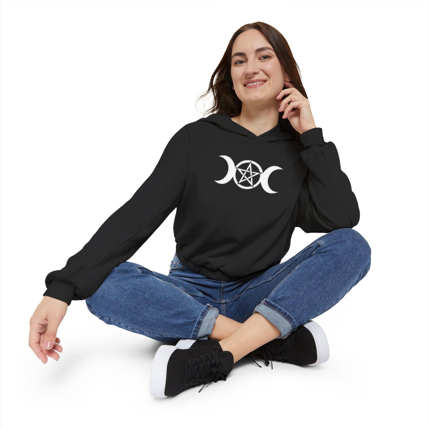 Triple Goddess Moon Cinched Bottom Hoodie