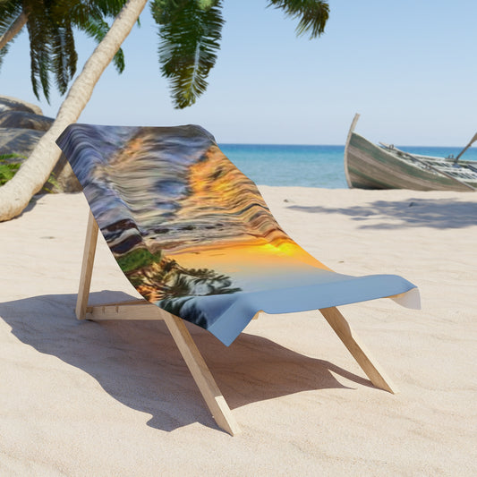 Tropical Sunset Beach Towel, Summer Essentials, Travel Towels, Poolside Relaxation, Vacation Gift, Beach Day Must-Have