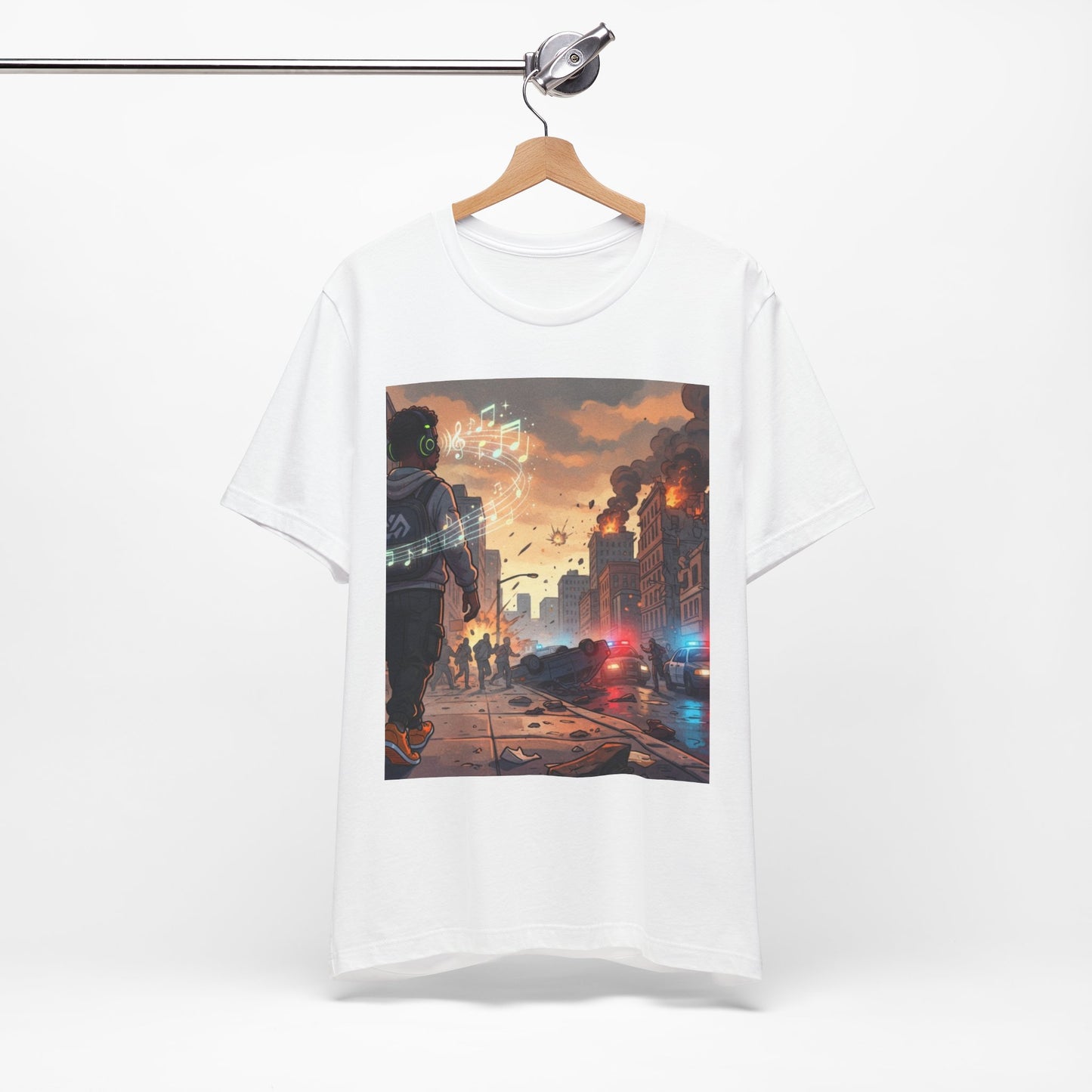 Apocalyptic Cityscape Tee — Mindin My Music Streetwear Graphic Shirt