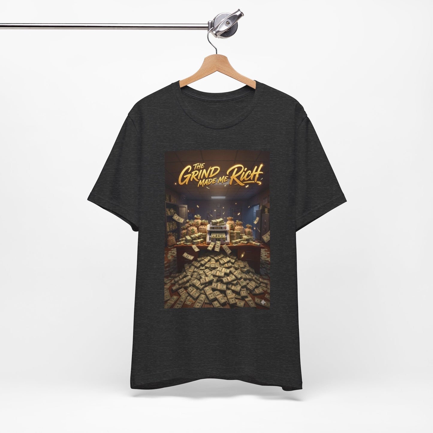 Motivational Money Grind T‑Shirt — “The Grind Made Me Rich” Graphic Tee
